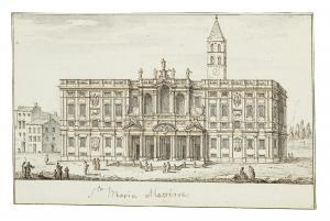 ZUCCHI Francesco 1692-1764,View of the façade of Santa Maria Maggiore, Rome,Christie's GB 2024-02-01