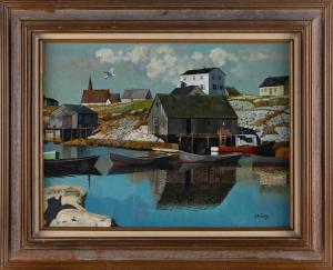 ZUCKERBERG STANLEY M 1919-1995,Fishing boats in Harbour Cove, Nova Scotia,Eldred's US 2023-02-03
