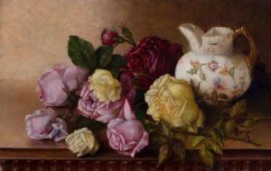 ZUILL Abbie Luella 1856-1921,Roses with Pitcher on a Table,Barridoff Auctions US 2016-10-28