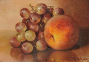 ZUILL Abbie Luella 1856-1921,Still Life with Peach and Grapes,Skinner US 2015-09-11