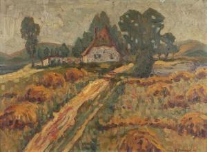 ZUKERMAN Bencion 1890-1942,Landscape with farmhouse,1921,Butterscotch Auction Gallery US 2017-11-05