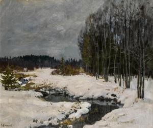 ZUKOWSKI Stanislaw 1873-1944,Winter in Białowieża Forest,1934,Sotheby's GB 2021-11-30