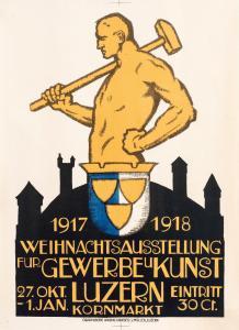 ZURCHER Hans 1880-1958,Weihnachtsausstellung fur Gewerbe Und Kunst, Luze,1918,Wannenes Art Auctions 2022-04-19