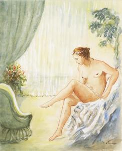 ZUREICH Franz 1904-1992,Sitzender weiblicher Akt in einem Salon,Wendl DE 2019-10-24