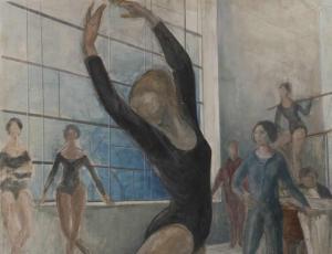 ZURNER Klaus H 1932-2010,Ballettszene junge Frauen beim Balletttraining in ,Mehlis DE 2018-02-22