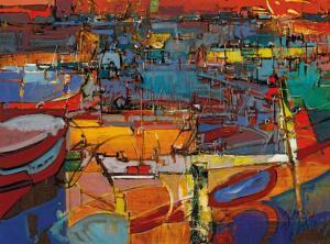 ZUSTERS Reinis 1918-1999,Evening Cityscape,Menzies Art Brands AU 2018-08-09