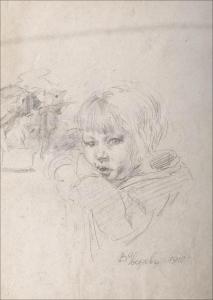 ZVEREV VASILY ALEXANDROVICH 1883-1942,A GIRL AT THE TABLE,1912,Bukowskis Horhammer FI 2009-12-13