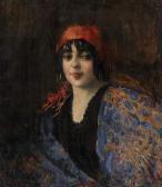 ZVEREV VASILY ALEXANDROVICH 1883-1942,Portrait of a Gypsy,1916,MacDougall's GB 2008-11-27