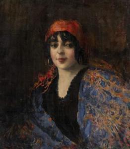 ZVEREV VASILY ALEXANDROVICH 1883-1942,Portrait of a Gypsy,1916,MacDougall's GB 2008-11-27