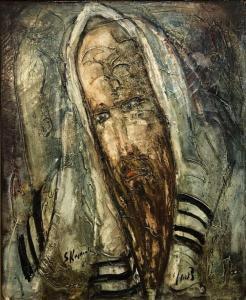 ZVI Raphaeli 1924-2005,Portrait of Jewish man,1924-2005,Matsa IL 2024-03-27