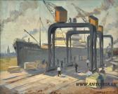 ZVIEDRIS Aleksandrs 1905-1993,Port Works,1964,Antonija LV 2010-09-25